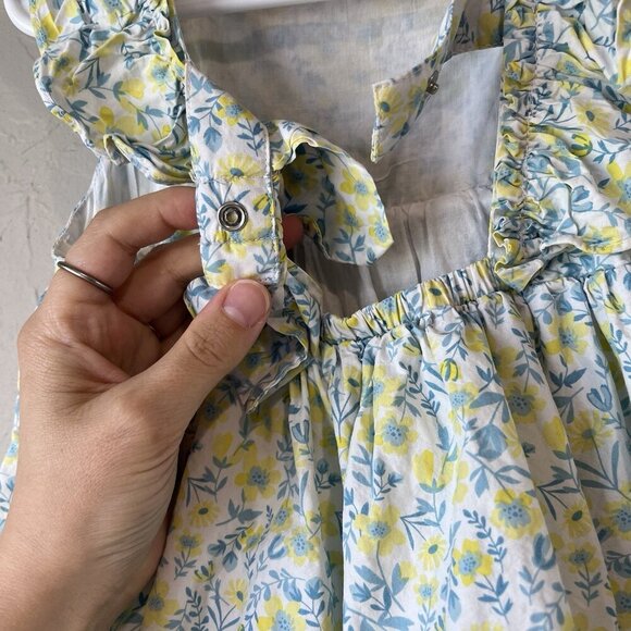 tommy bahama Girls 5 Dress Ditsy Floral Sundress Summer Babydoll Blue Yellow - Picture 8 of 10